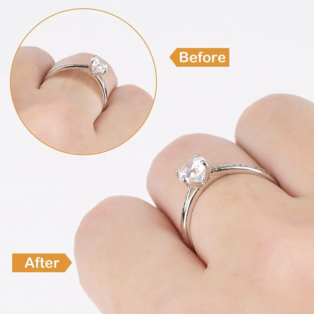 12Pcs Set Spiral Base Ring Size Adjuster Adjustment Tool Spring Ring Guard Tightener Invisible Clear Loose Ring Spacers Men