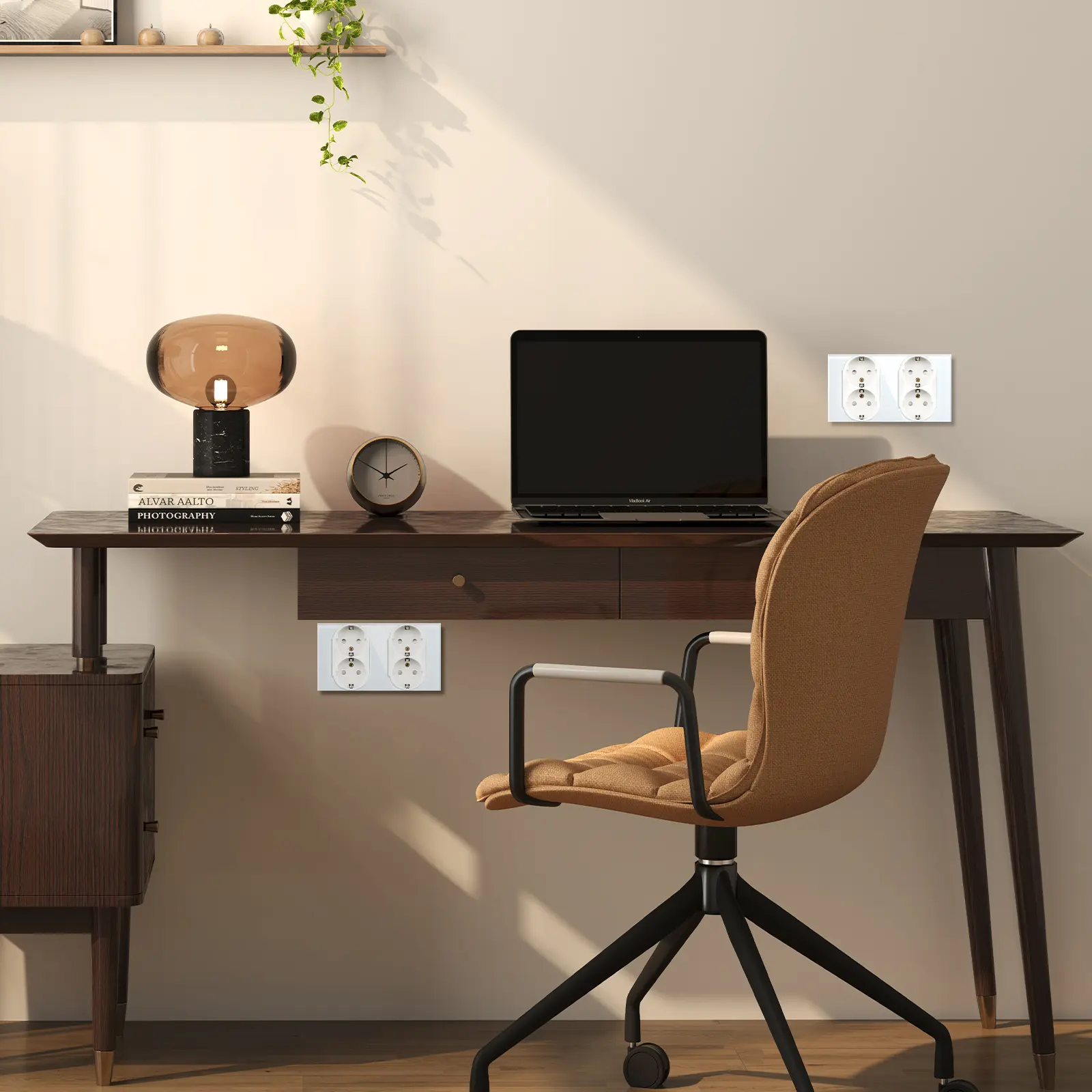 BSEED Double EU Sockets Europe Dual Power Outlets Glass Panel Triple Electrical Plugs 110-250V Home Inprovement