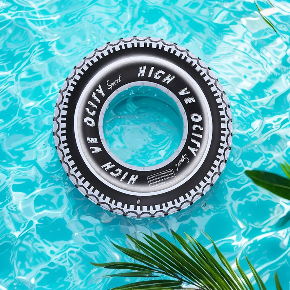 1PCS Tire Pattern Pool Floating Rings Leakproof Inflatable Swim Ring Blow Up Swim Tube Swimming Rings Floaties for Kids Adults