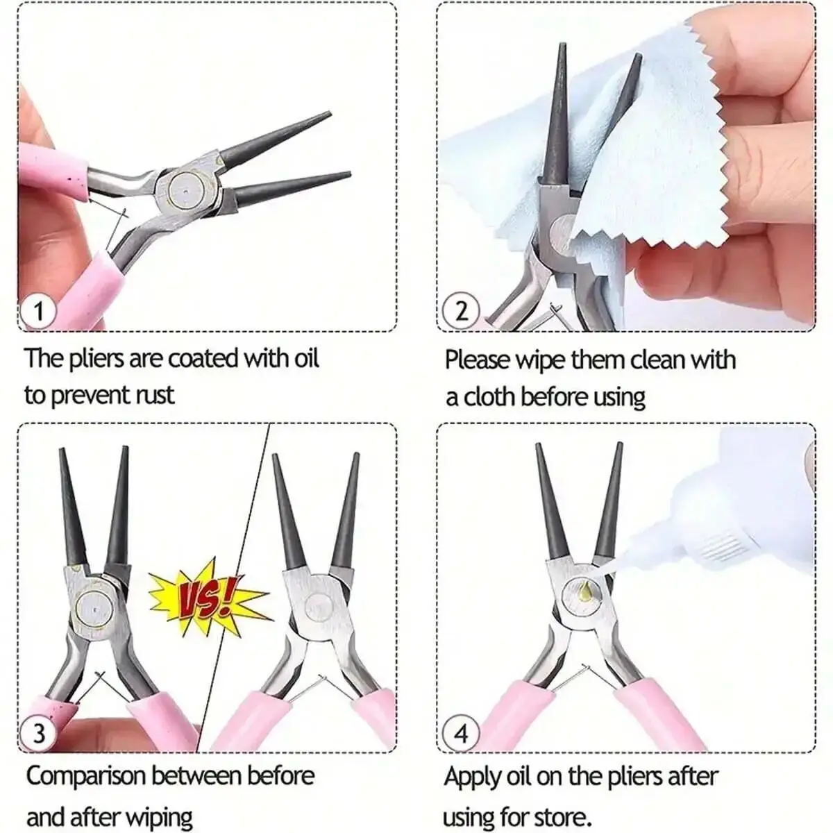 3pcs Jewelry Pliers Tool Kit Includes Needle Round Wire Cutter And Curved Nose Pliers for Jewelry Beading Repair Supplies