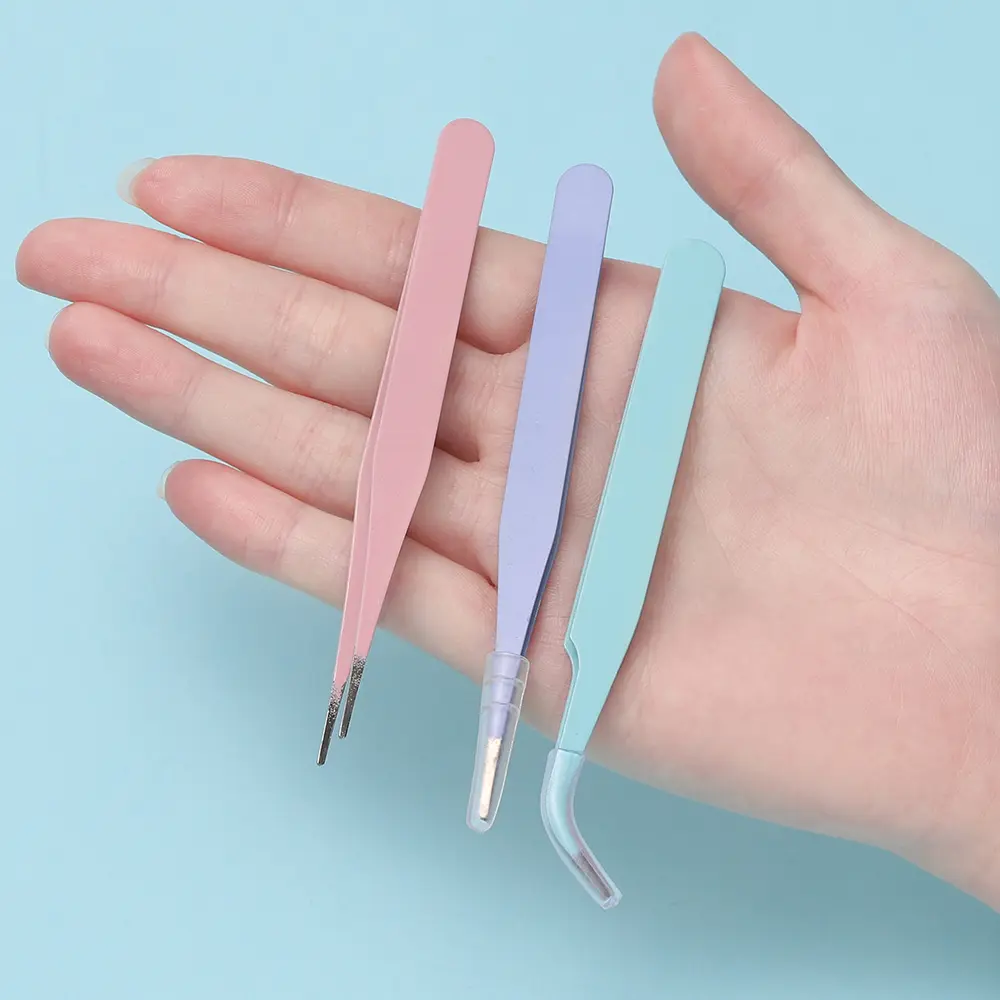 1pcs Colorful Tweezers Repair Tools Beads Nail Art Rhinestones Tools for DIY Handmake Jewelry Making Craft Tools Accessories