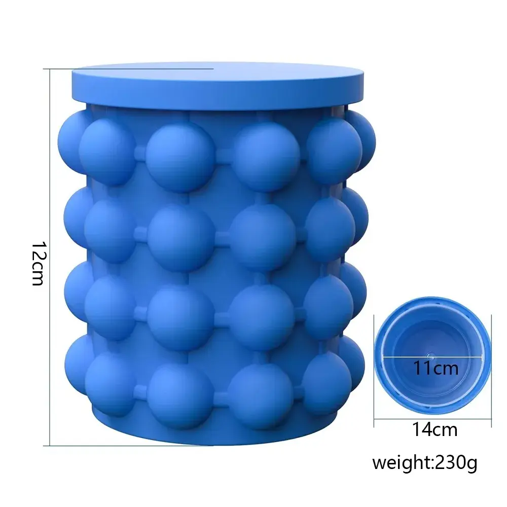 Ice Cube Mold 2 in 1 Ice Trays Large Silicone Ice Bucket Portable Frozen Drink Maker for Whiskey Beer Kitchen Tools