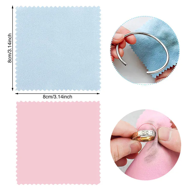 50/20pcs 8x8cm Polish Polishing Cloth Silver Color Cleaning Polishing Cloth Soft Clean Wiping Cloth For Silver Gold Jewelry Tool