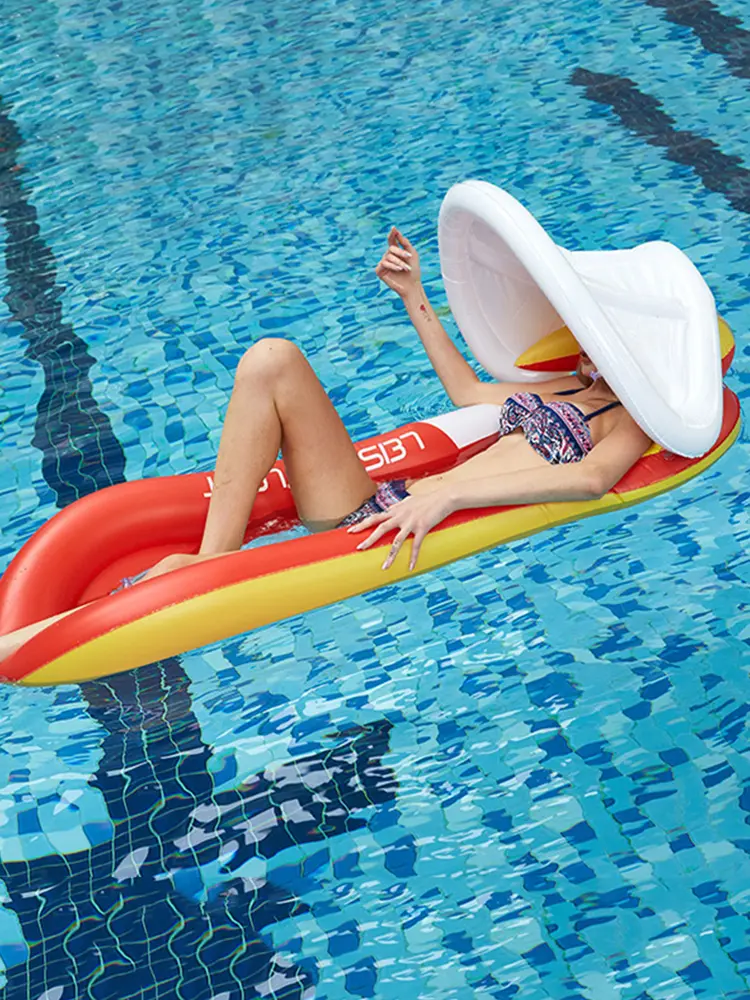Inflatable Pool Floats Water Floating Hammock Comfortable Sun Lounger Multi-Function Floating Recliner for Sunbathing Water Play