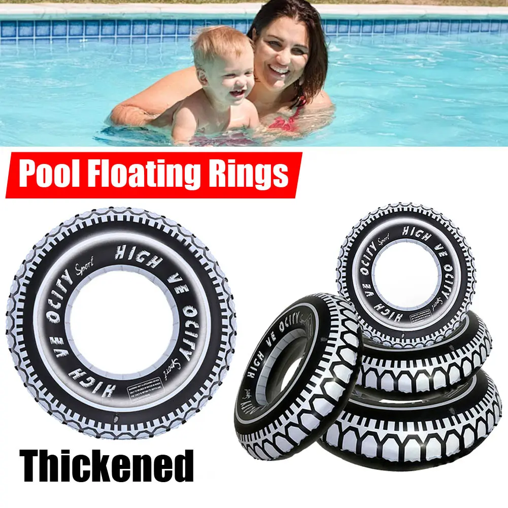 Swimming Pool Floating Rings Tire Pattern Leakproof Inflatable Swim Ring Pool Rings Air Mattresses Swimming Pool Accessories