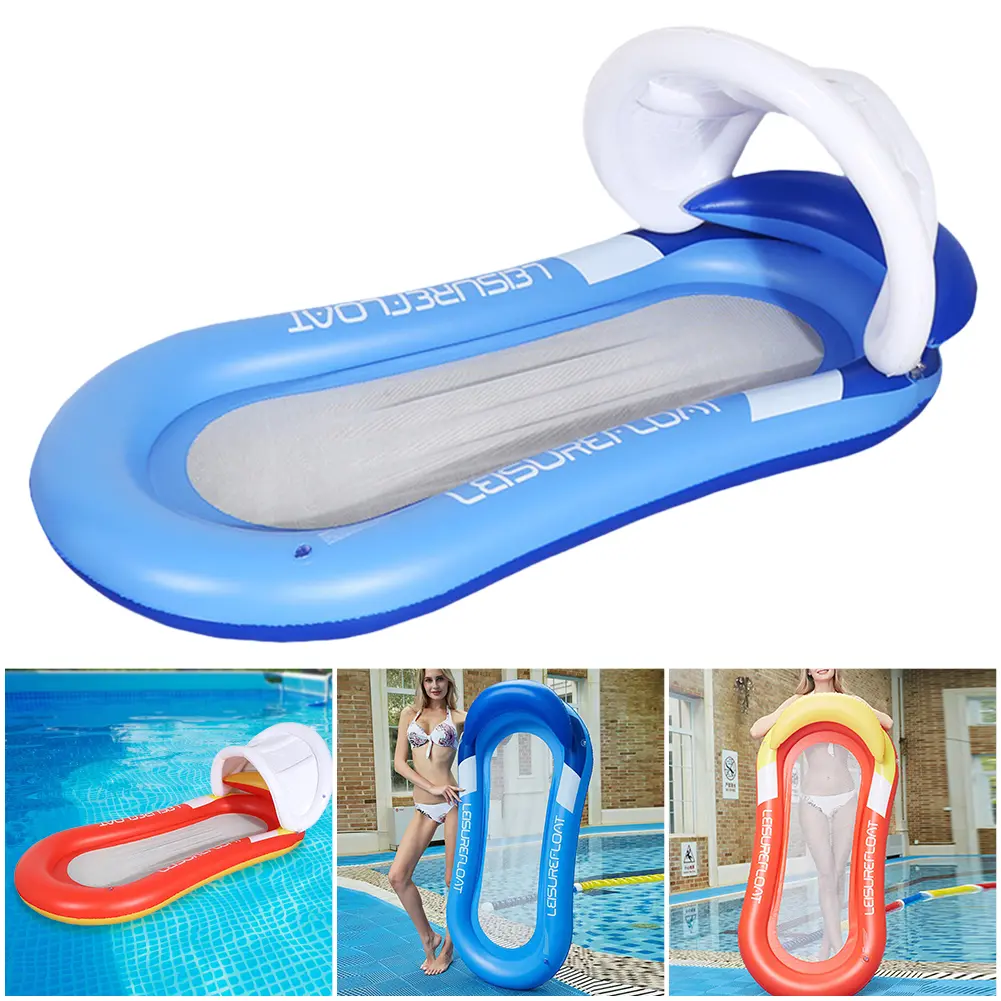 Inflatable Pool Floats Water Floating Hammock Comfortable Sun Lounger Multi-Function Floating Recliner for Sunbathing Water Play