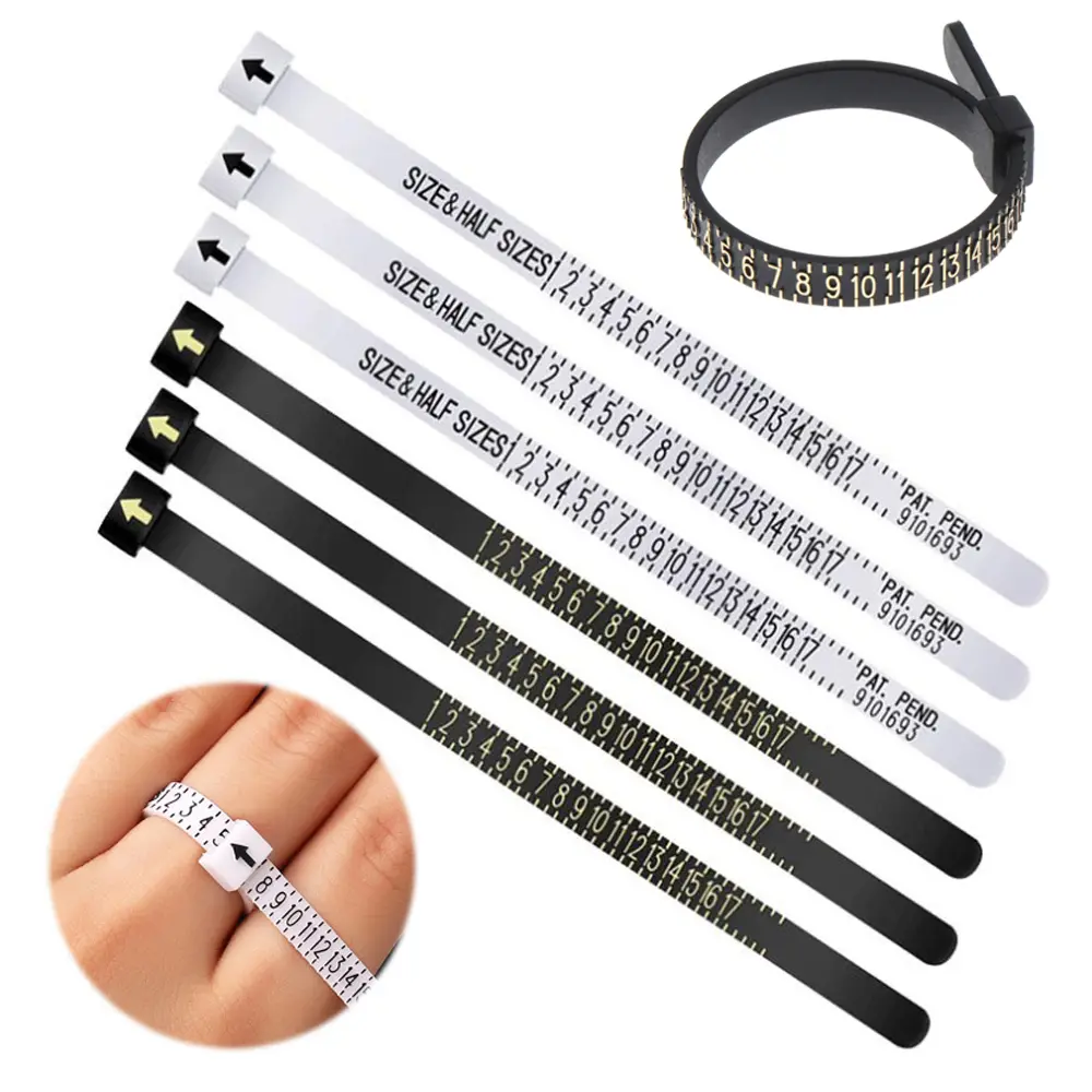 Men and Womens White/Black British/American UK/US/EU/JP Genuine Tester Wedding Ring Band Ring Sizer Measure Finger Gauge