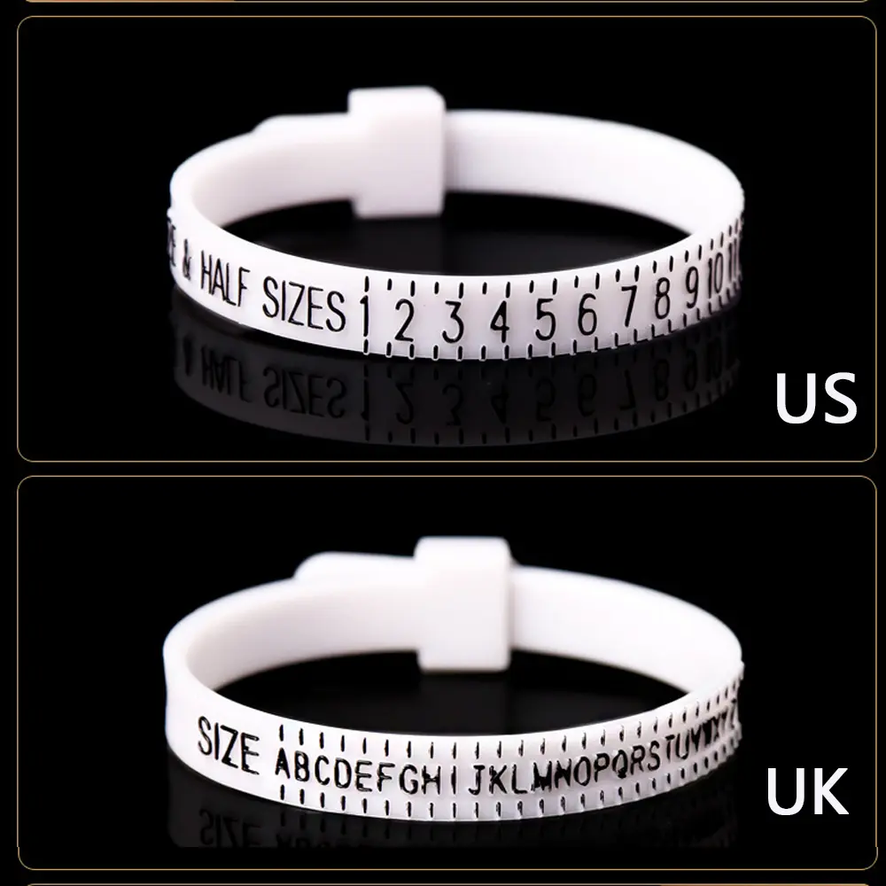 Men and Womens White/Black British/American UK/US/EU/JP Genuine Tester Wedding Ring Band Ring Sizer Measure Finger Gauge