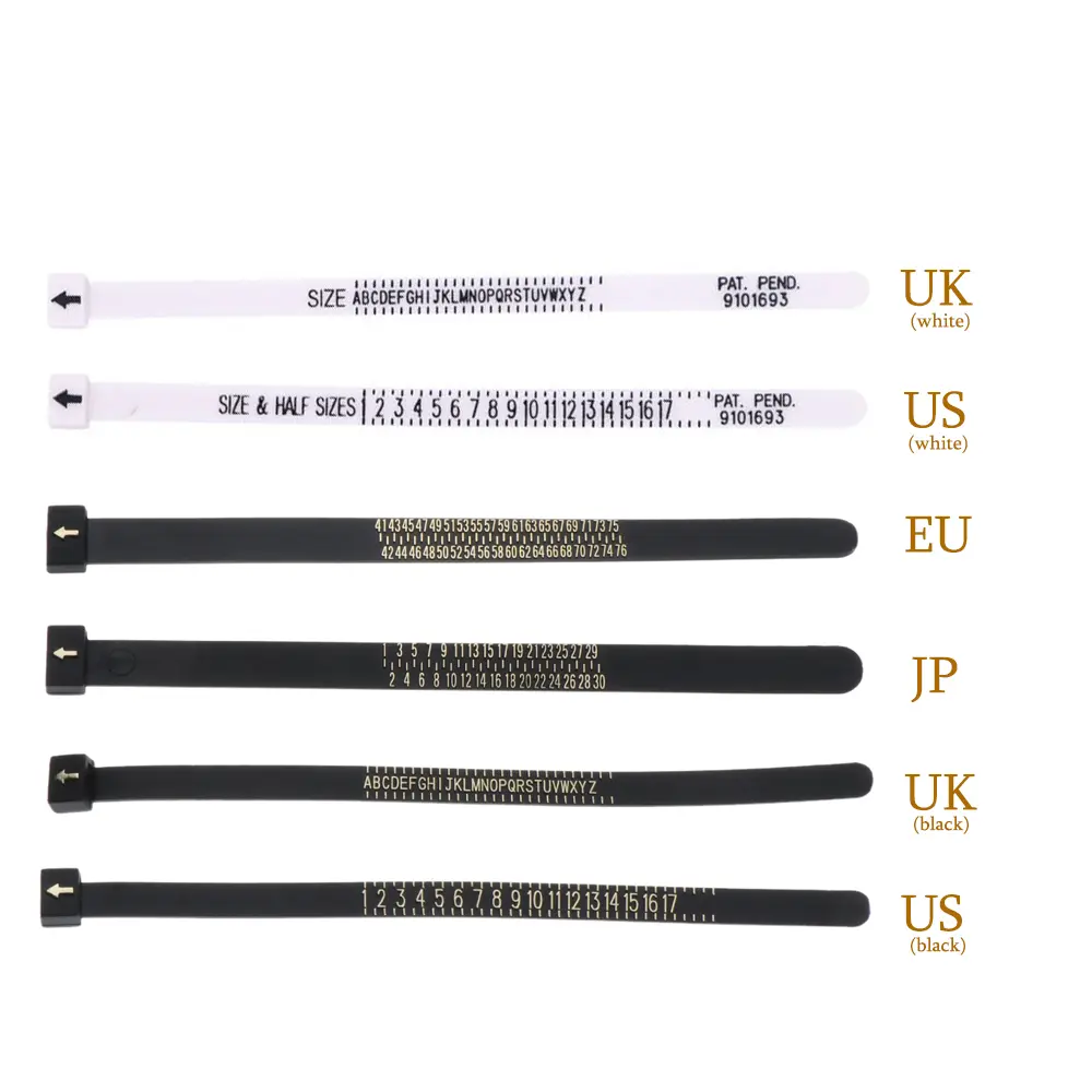 Men and Womens White/Black British/American UK/US/EU/JP Genuine Tester Wedding Ring Band Ring Sizer Measure Finger Gauge