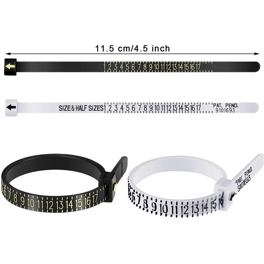 Men and Womens White/Black British/American UK/US/EU/JP Genuine Tester Wedding Ring Band Ring Sizer Measure Finger Gauge
