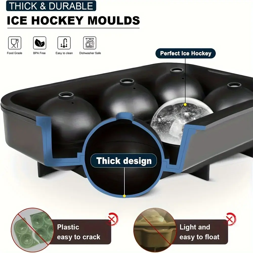 1pcs  6-Grid Ice Silicone Cube Mold Tray DIY Freeze Ice Maker Creative Ice Cube Mold Barware Tools Perfect for Freezer, Cocktail