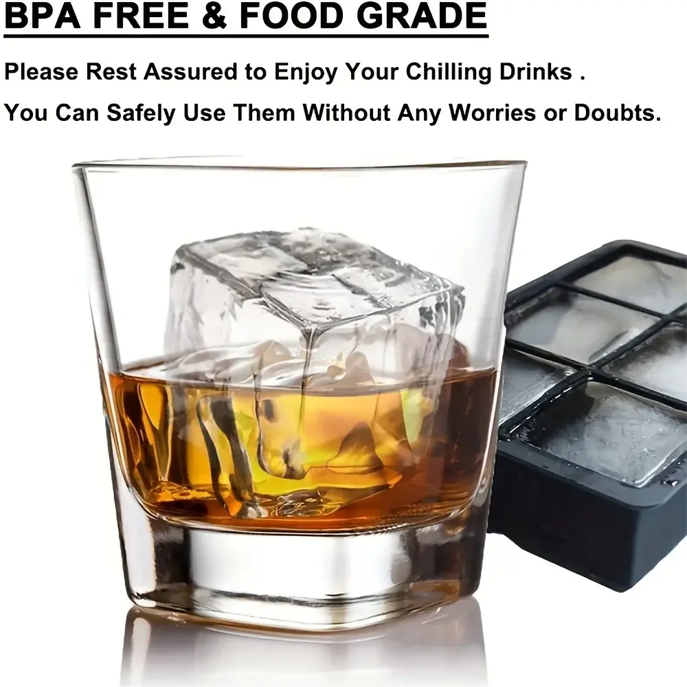 1pcs  6-Grid Ice Silicone Cube Mold Tray DIY Freeze Ice Maker Creative Ice Cube Mold Barware Tools Perfect for Freezer, Cocktail
