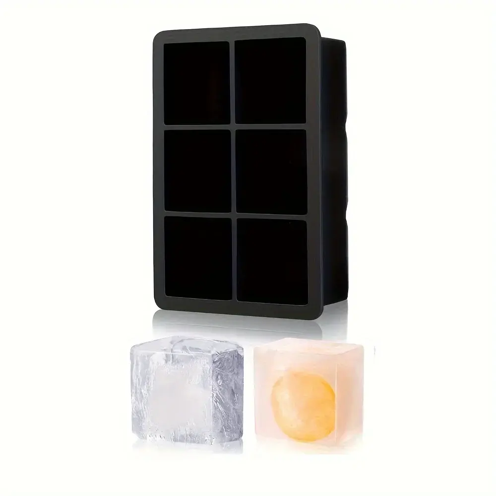 1pcs  6-Grid Ice Silicone Cube Mold Tray DIY Freeze Ice Maker Creative Ice Cube Mold Barware Tools Perfect for Freezer, Cocktail