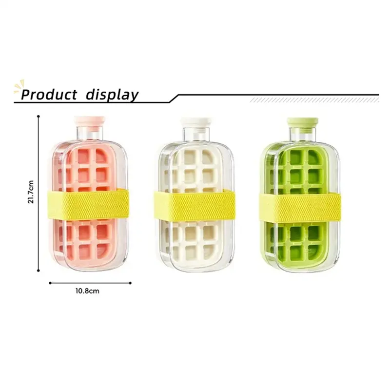 Cool Pressed Ice Cube Tray Water-Filled Frozen Ice Cube Curling Kettle Homemade Ice Cube Water Bottle White-AA70