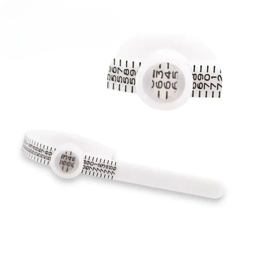 Plastic Finger Ring Sizer Gauge with Magnifier for UK US EU Size Measurement Adjustable Belt Jewelry Tool