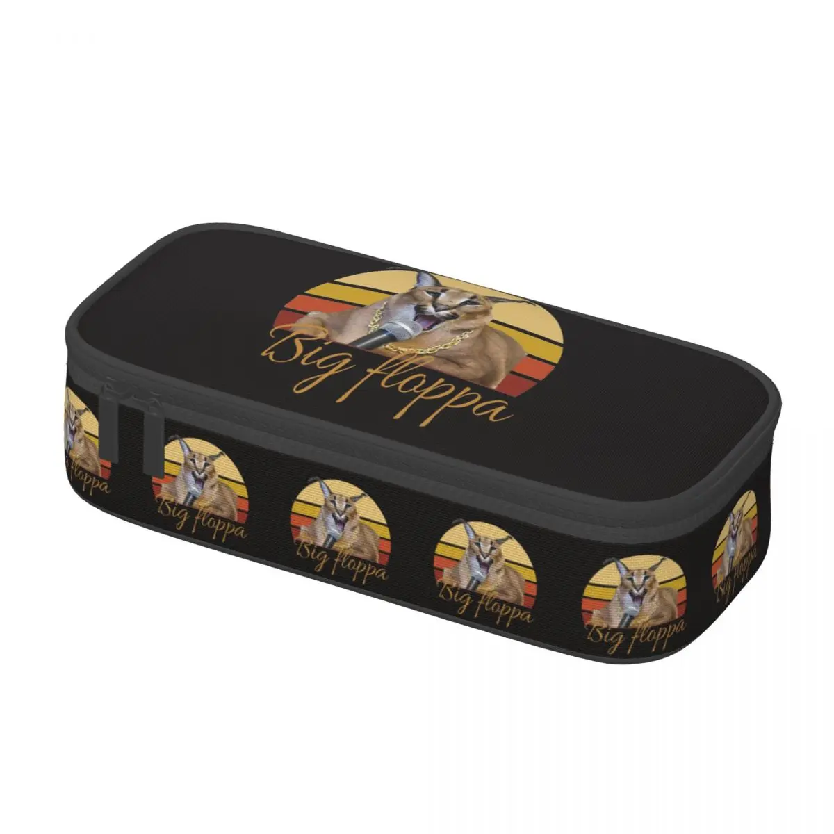 Customized Big Floppa Cute Pencil Cases Girls Boys Large Capacity Caracal Cat Pencil Pouch Students Stationery