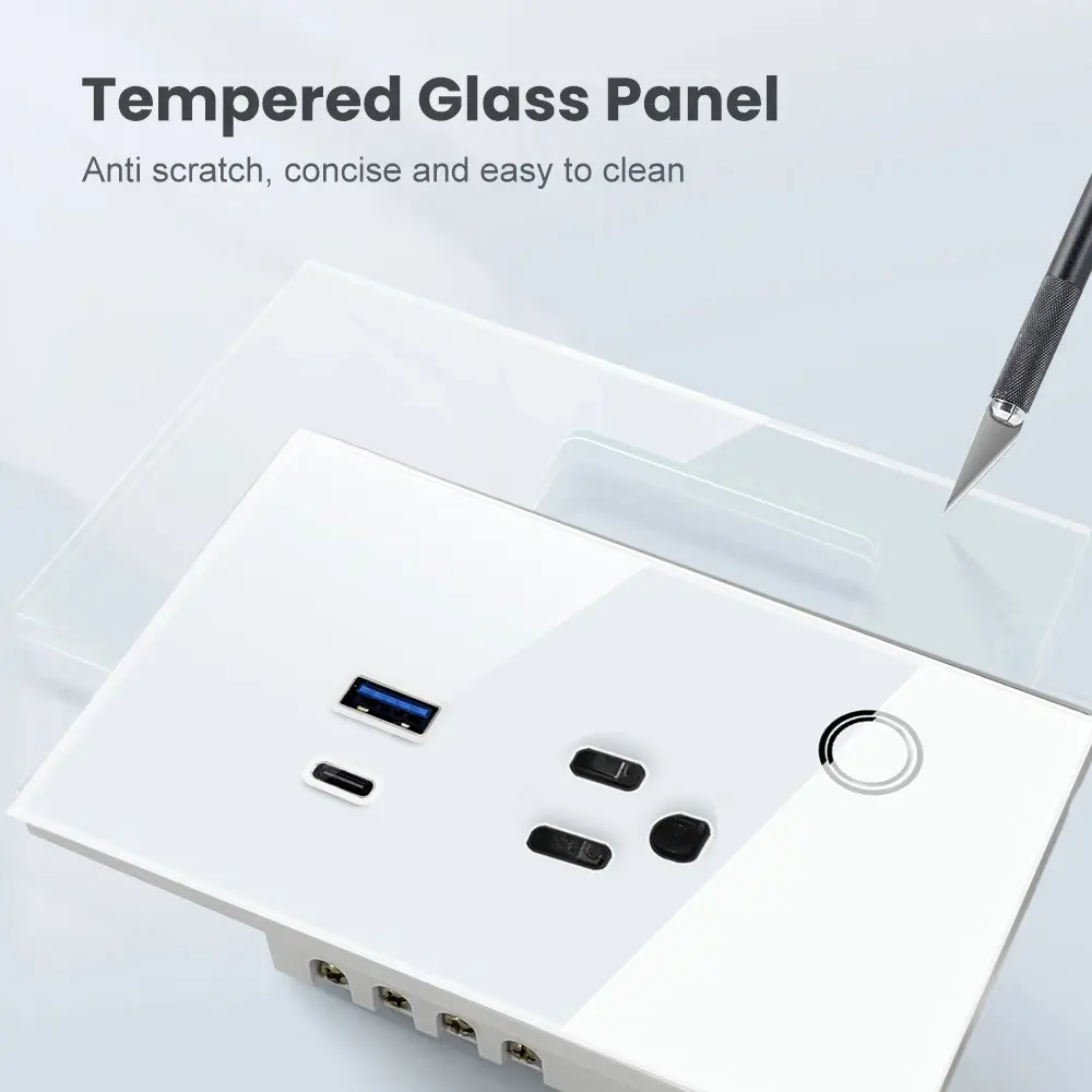 Shawader Wall Socket US Plug Outlet 15A USB TYPE-C 30W WIFI Tuya Smart Power Touch Wireless Remote by Alexa Google Home Kitchen
