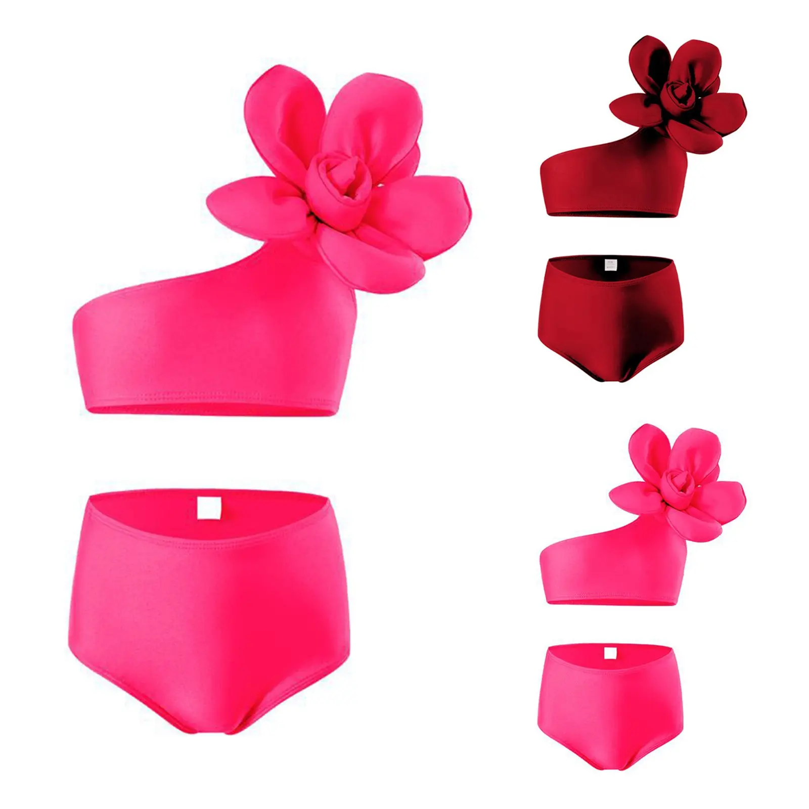 Cow Swimsuit with Shorts Toddler Girl 2 Piece Swimsuit Sport Soild Flowers Bikini Set Swimwear Cute Bathing Suits for Girls Kids