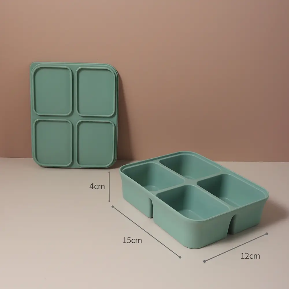 baby Ice Cube Tray Silicone with Lids Flexible Ice Molds for Beverages,Baby Food storage mould, BPA-free