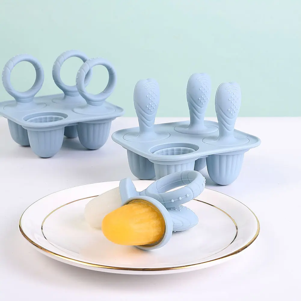 Breastmilk Popsicle Molds Multi-Function Popsicle Maker with Handle Baby Fruit and Vegetable Teether Baby Feeding Accessory