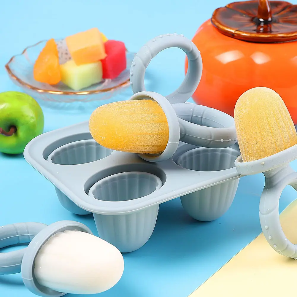 Breastmilk Popsicle Molds Multi-Function Popsicle Maker with Handle Baby Fruit and Vegetable Teether Baby Feeding Accessory