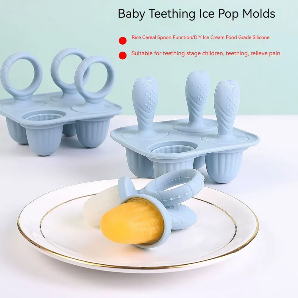 Breastmilk Popsicle Molds Multi-Function Popsicle Maker with Handle Baby Fruit and Vegetable Teether Baby Feeding Accessory