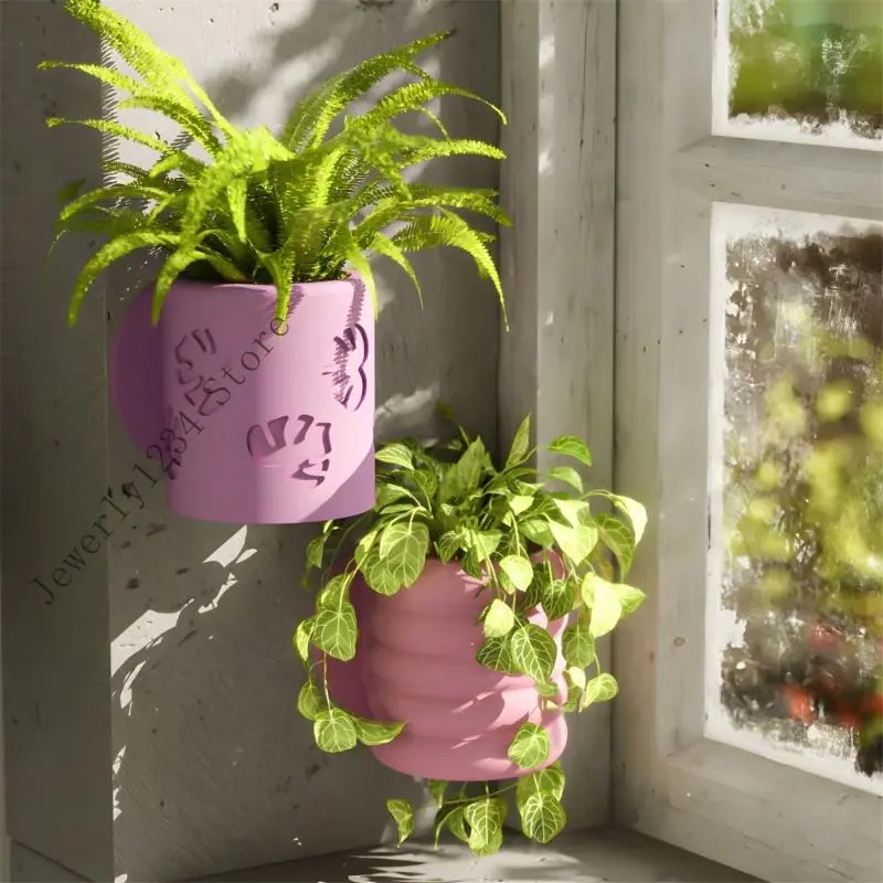 87HB Silicone Mold for Succulent Vase Artistic Flower Pot Wall Hanging Planter Mold
