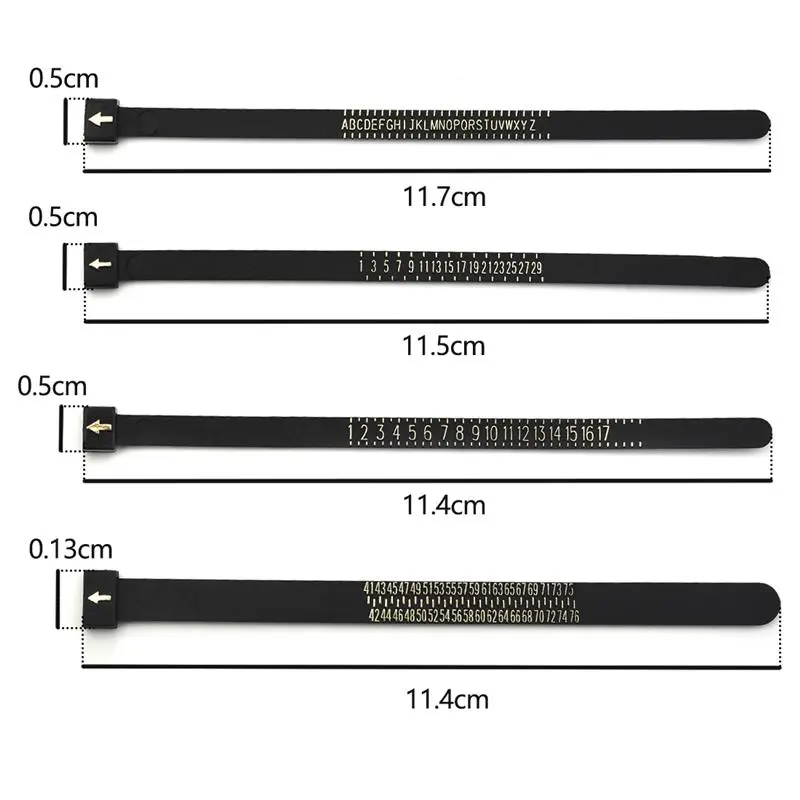 Ring Sizer Measure UK/US/JP/EU Finger Measure Gauge Men and Womens Sizes A-Z Jewelry Tools Equipments Soft Ring Measuring Tools