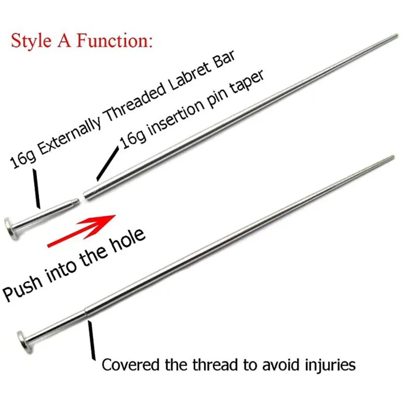 4Pcs/2/1Pc Stainless Steel Guide Rod (3cm Length) - Piercing Stretching Tool for threaded or Externally Threaded Jewelry