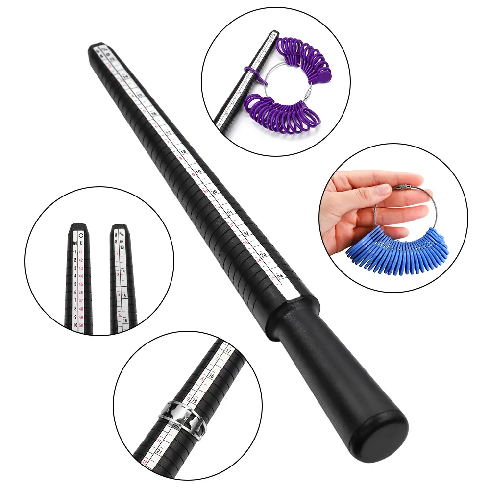 Professional Measuring Gauge Finger Ring Stick Sizer UK/US Official British/American For DIY Fashion Jewelry Measuring Tools Set