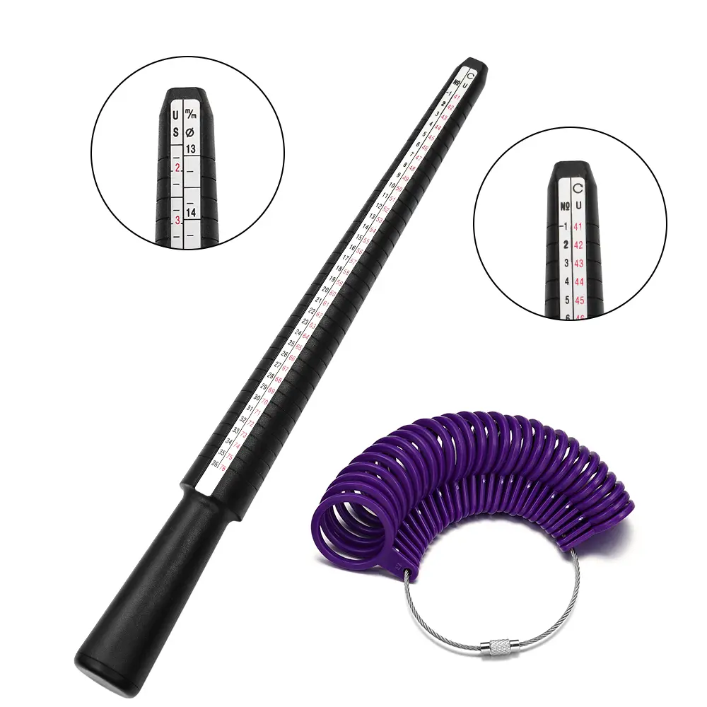Professional Measuring Gauge Finger Ring Stick Sizer UK/US Official British/American For DIY Fashion Jewelry Measuring Tools Set