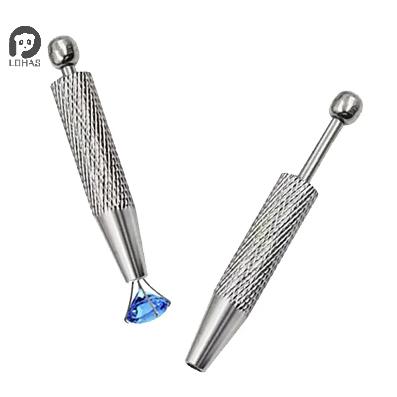 4 Claws Pick-up Tool Jewelry Beads Diamond Gems Prong Holder Tweezer Catcher Grabber Stainless Steel Chip Gripper