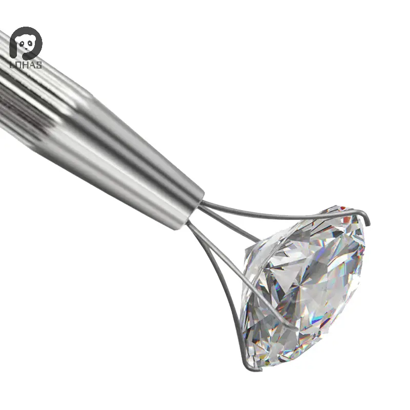 4 Claws Pick-up Tool Jewelry Beads Diamond Gems Prong Holder Tweezer Catcher Grabber Stainless Steel Chip Gripper