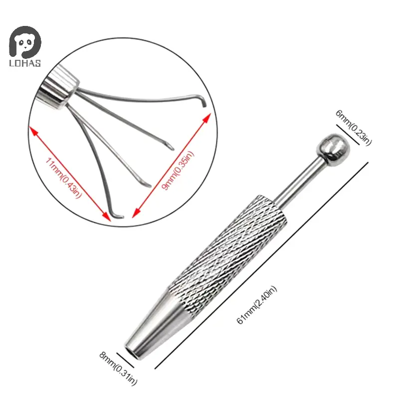 4 Claws Pick-up Tool Jewelry Beads Diamond Gems Prong Holder Tweezer Catcher Grabber Stainless Steel Chip Gripper