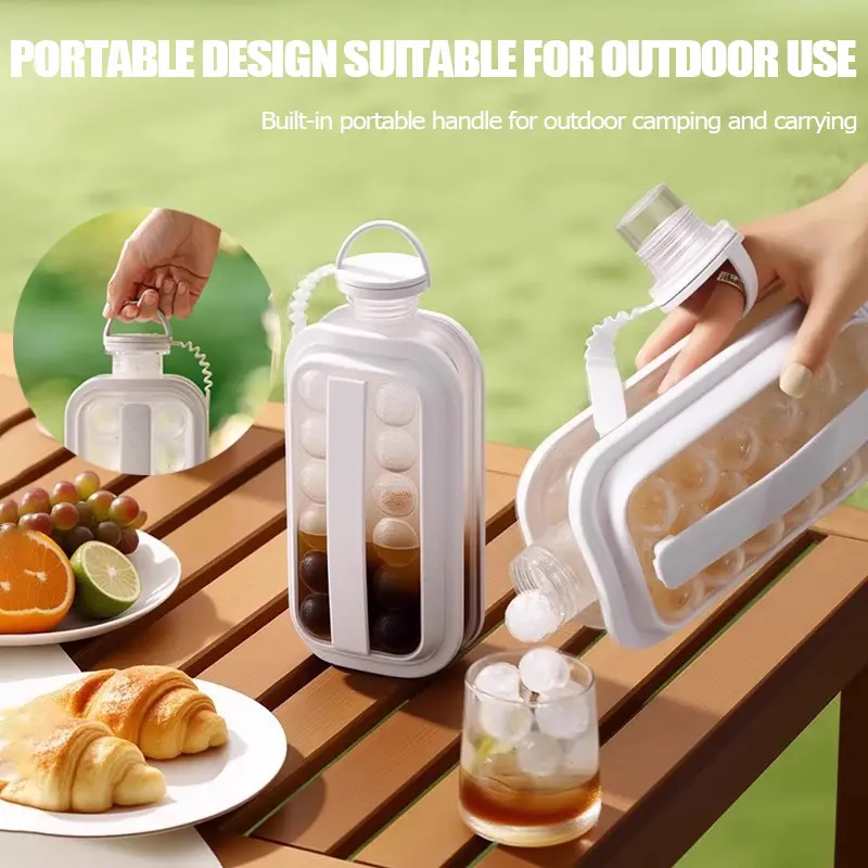 Portable Ice cube Tray Cube Maker Ice Ball Mold Large Capacity Bottle Home-use Silicone Frozen Ice Maker Kitchen Accessories