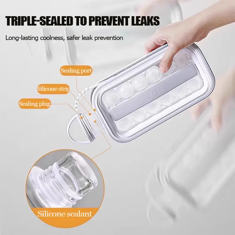 Portable Ice cube Tray Cube Maker Ice Ball Mold Large Capacity Bottle Home-use Silicone Frozen Ice Maker Kitchen Accessories