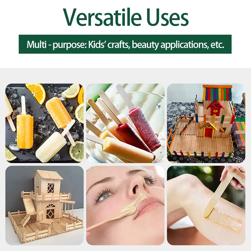 50/100pcs wooden popsicle sticks Hand Crafts Wood Ice Cream Popsicle Sticks DIY Wooden Sticks BJL003