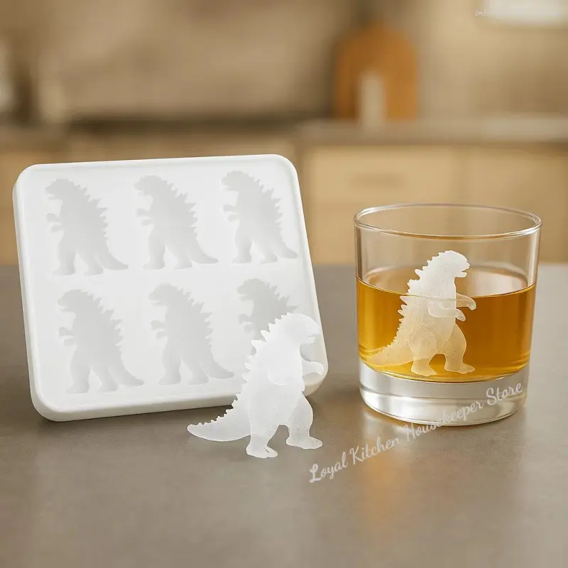 Monster Ice Mold,Molds With Homemade Flavored Frozen Snacks Large Silicone Cube Mold Makes 6 Giant Whiskey Ice Dragon Silicone