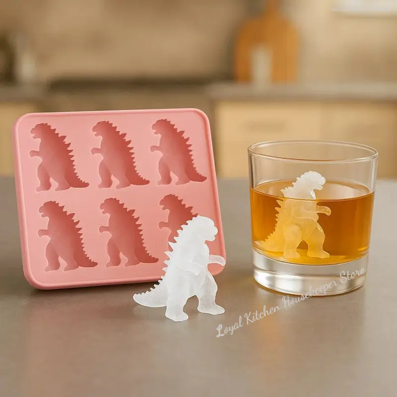 Monster Ice Mold,Molds With Homemade Flavored Frozen Snacks Large Silicone Cube Mold Makes 6 Giant Whiskey Ice Dragon Silicone