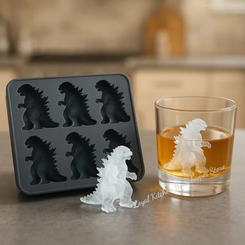 Monster Ice Mold,Molds With Homemade Flavored Frozen Snacks Large Silicone Cube Mold Makes 6 Giant Whiskey Ice Dragon Silicone