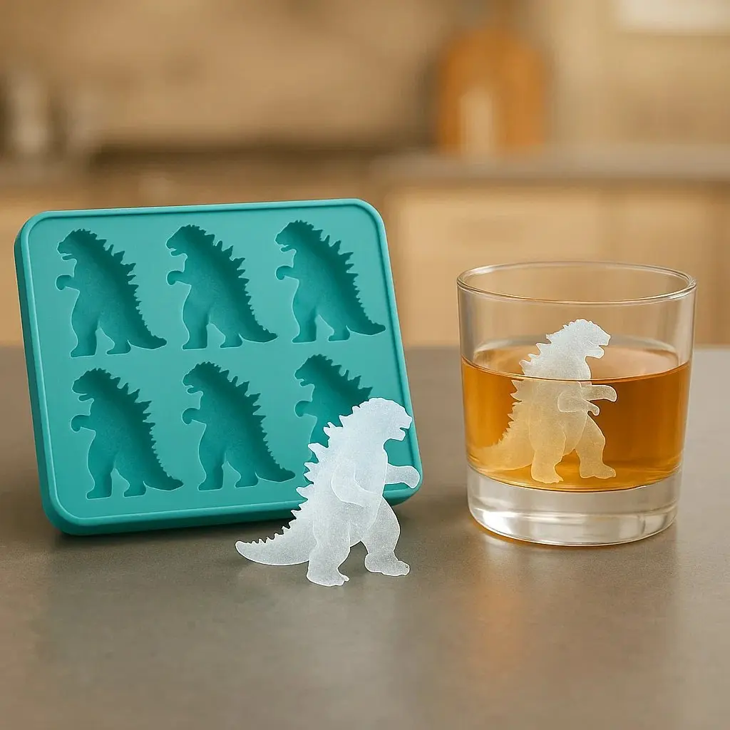 Monster Ice Mold,Molds With Homemade Flavored Frozen Snacks Large Silicone Cube Mold Makes 6 Giant Whiskey Ice Dragon Silicone
