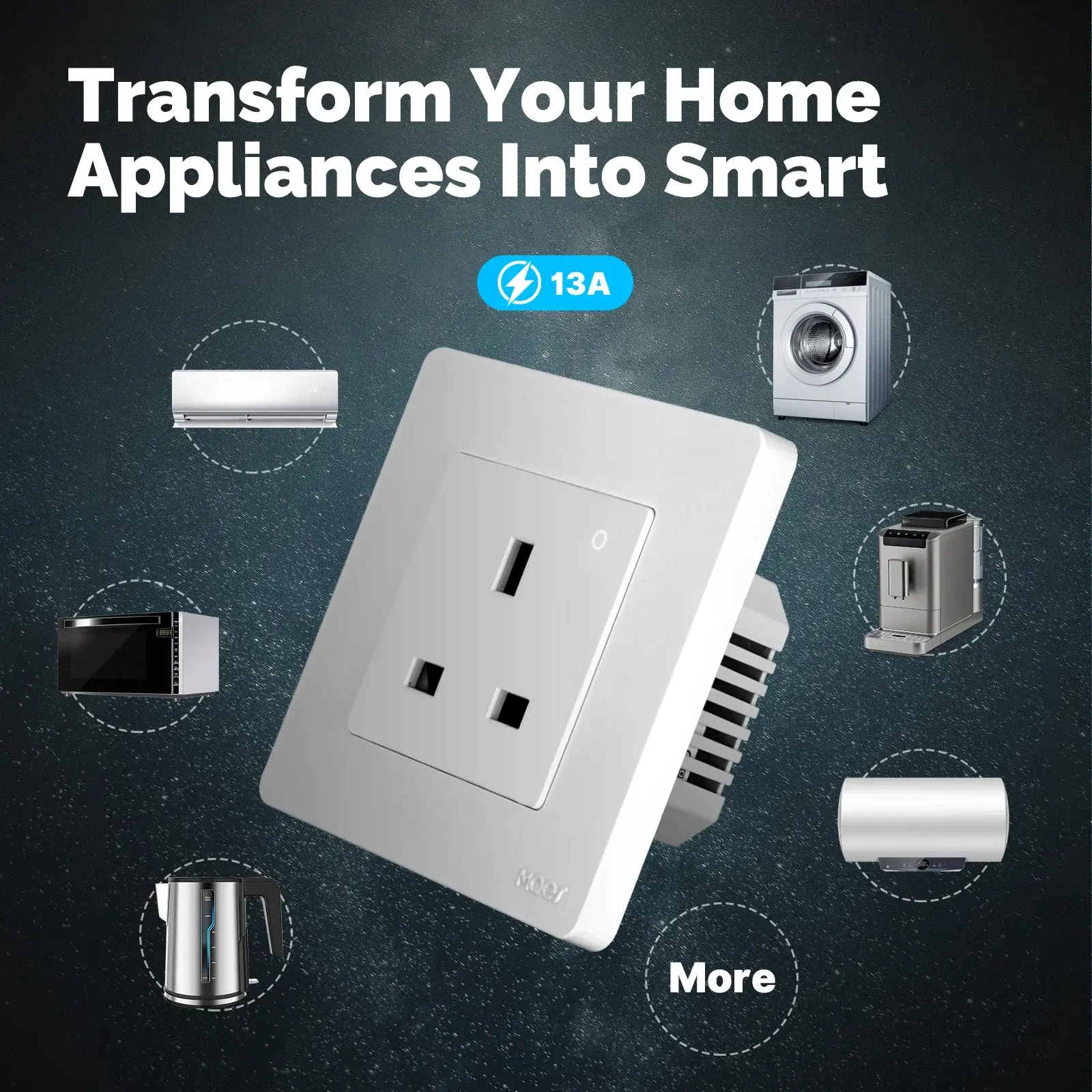 MOES Star Ring Tuya ZigBee Smart UK Wall Socket Energy Monitor Indicator App Remote Control Voice Cotrol Alexa Google Home