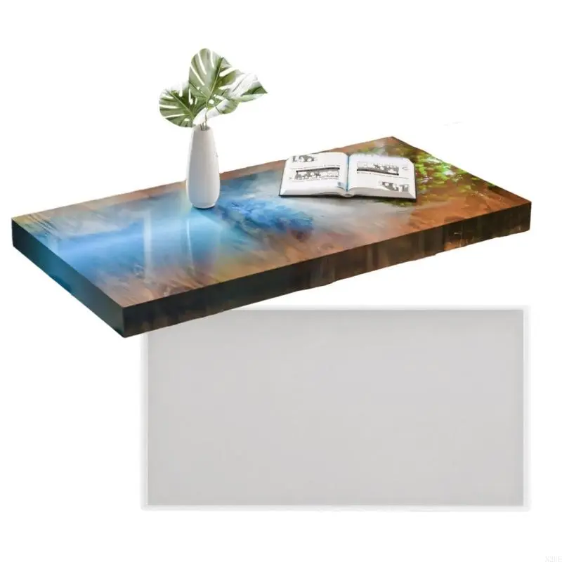 N2UE Crafting Silicone Molds Large Table Moulds Desk Moulds Resin Rectangular Molds Unique Cutting Board Molds Plate Moulds