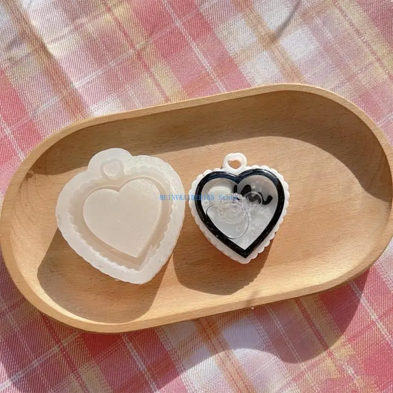 C1FE Silicone Pendant Moulds Keychain Jewelry Mould Silicone Crafting Keychain Molds