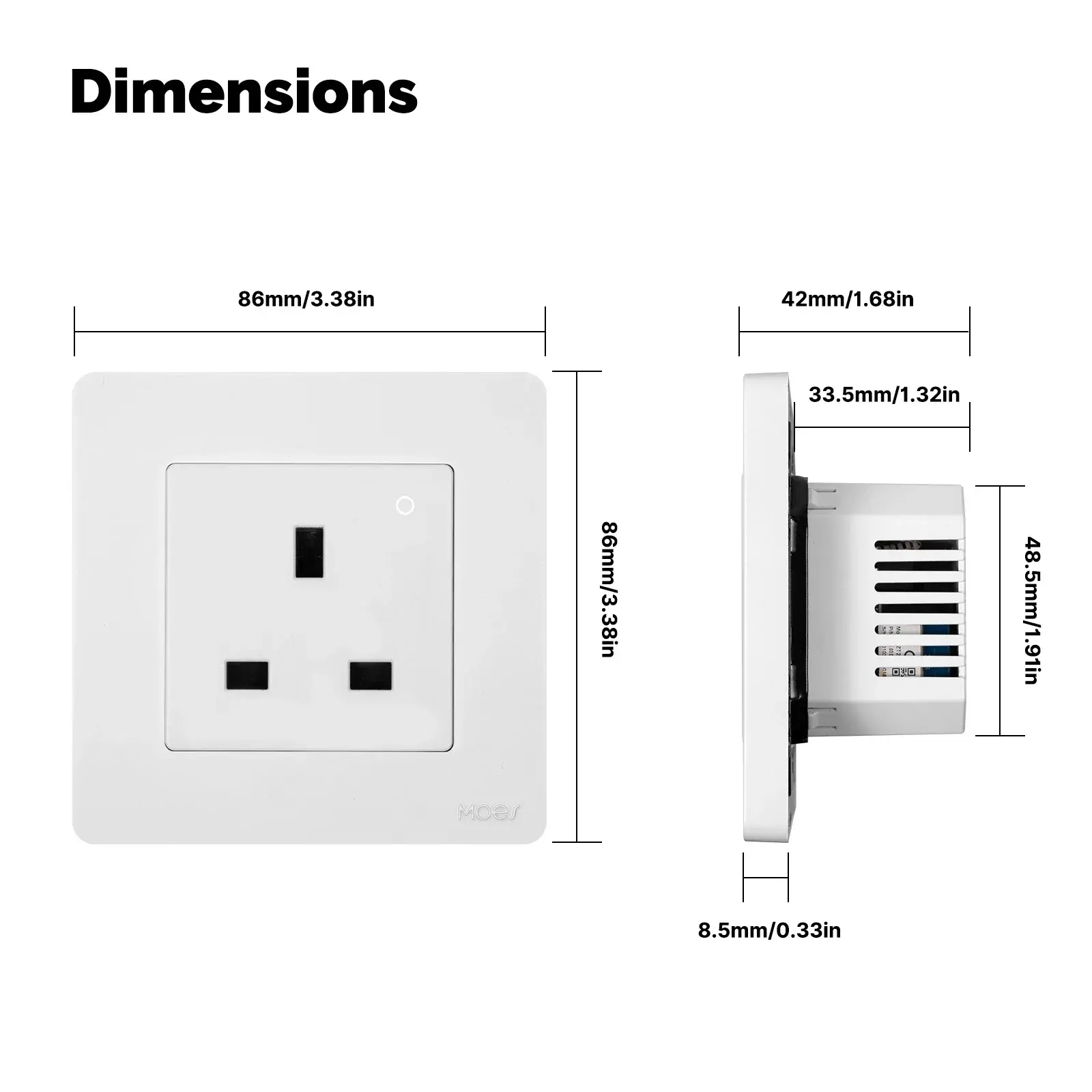 MOES Star Ring Tuya ZigBee Smart UK Wall Socket Energy Monitor Indicator App Remote Control Voice Cotrol Alexa Google Home
