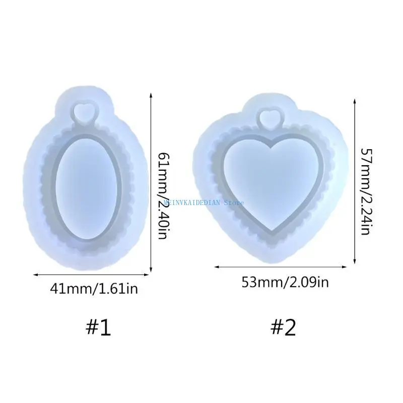 C1FE Silicone Pendant Moulds Keychain Jewelry Mould Silicone Crafting Keychain Molds