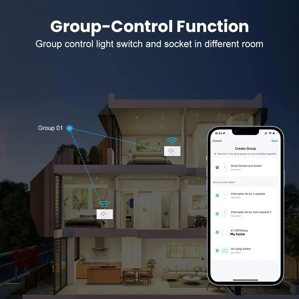 Melery Brazil WiFi Smart Life Wall Socket USB Tuya Electrical Plug Outlet PC/Glass Panel Whole House by Alexa Google Home