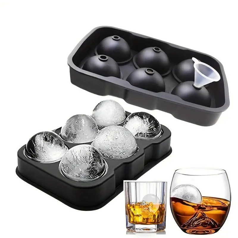 Skull Ice Ball Mold Silicone 3D Flexible Cube Trays BPA Free Ice Trays for Freezer Horror Skull Head Cocktail Ice Ball Maker