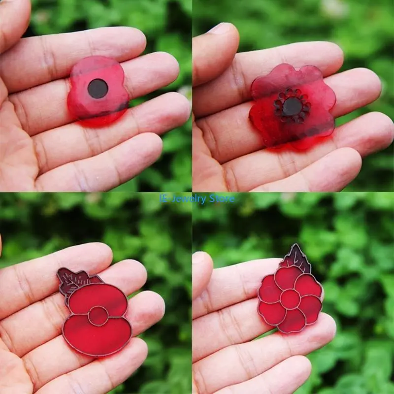W8KF Silicone Poppys Flower Mould High Temperature Safe Mold Jewelry Making Supplies