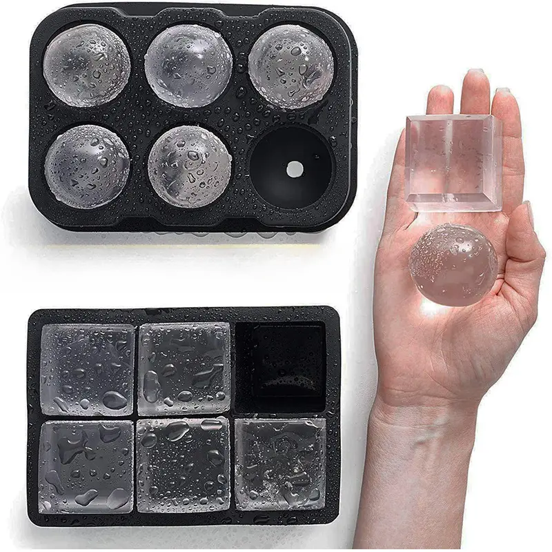 Ice Cube Molds for Freezer Whiskey Ice Mould Ball Reusable Diamond Ice Mold Large Ice Cube Trays Silicone Kitchen Accessories